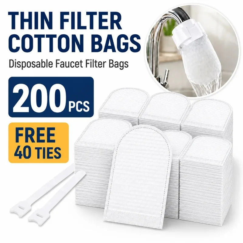Cotton Faucet Filter Socks – Tap Water Strainer for Sediment & Rust Faucet Filter Sock Nixie 200Pcs 40 Straps