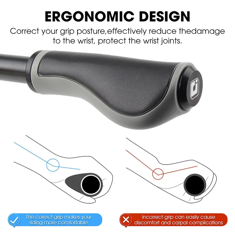 ODI Leather Lock-On MTB Handlebar Grips – Anti-Slip Bicycle MTB Handlebar Grips Nixie