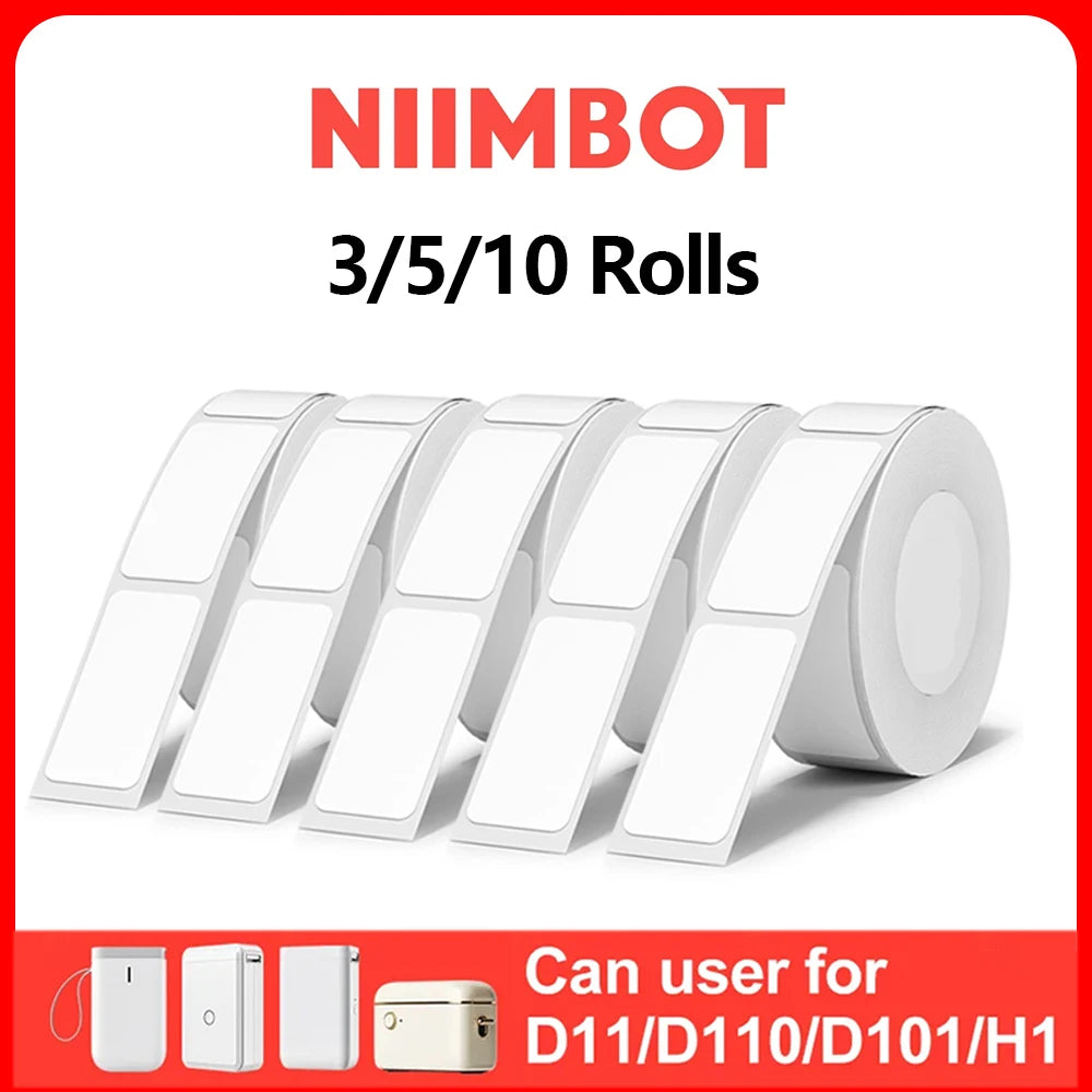 NiiMbot D110 Thermal Label Rolls for D11 D101 – 3/5/10 Pack