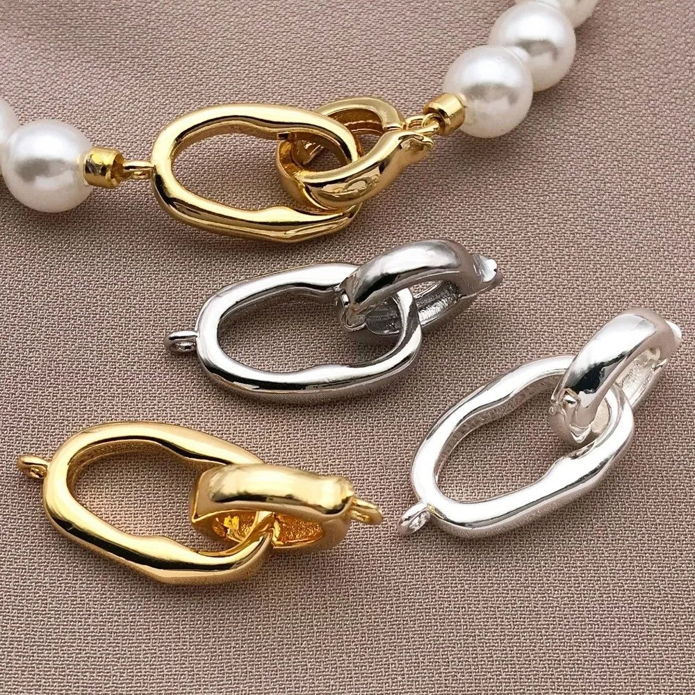 3pcs Gold & Silver Plated Copper Oval Jewelry Connector Clasps Jewelry Clasp Findings Nixie