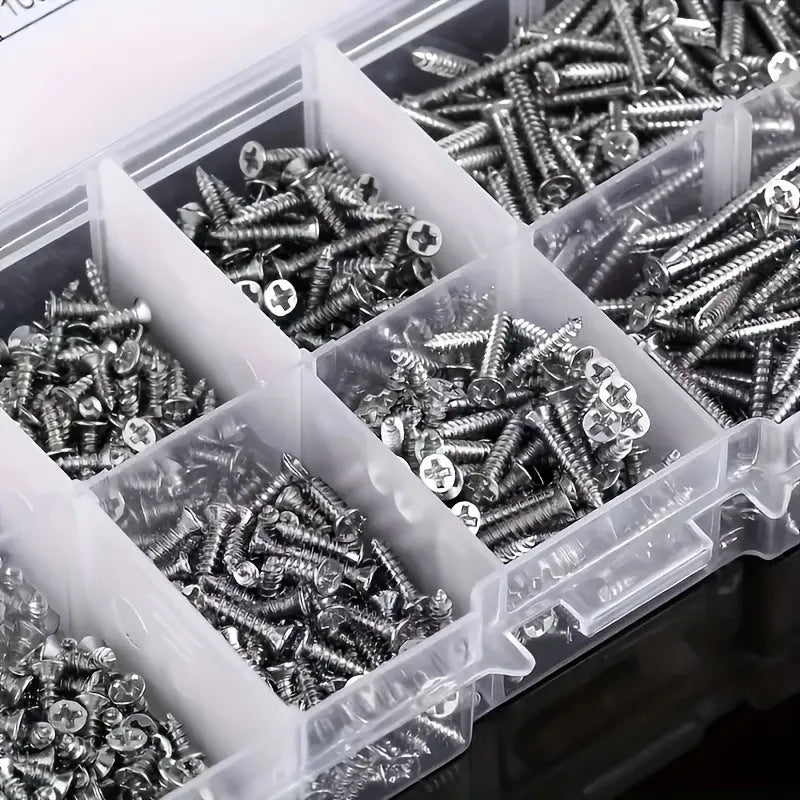 560pcs M2 Carbon Steel Phillips & Flat Head Screws Assortment Screw Assortment Kit Nixie