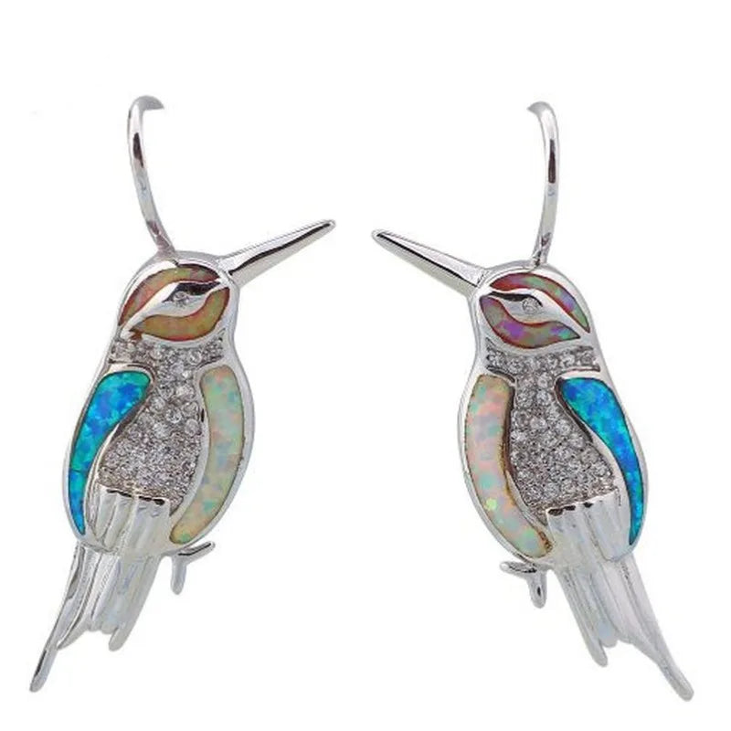 Bird Opal Earrings 925 Sterling Silver | Women's Jewelry Opal Stud Earrings Nixie