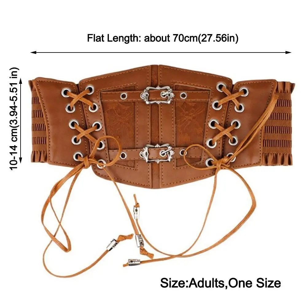 Gothic Corset Waist Belt – Wide Elastic Lace Cummerbund Women Corset Waist Belt Nixie