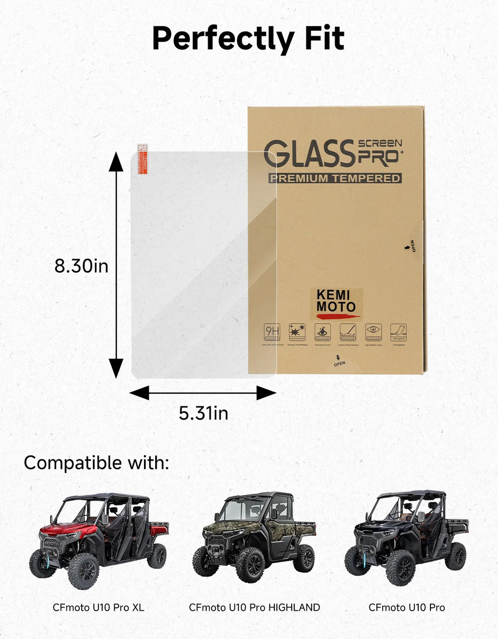 Tempered Glass Screen Protector CFMOTO UFORCE U10 2025-2026 UTV Screen Protector Nixie
