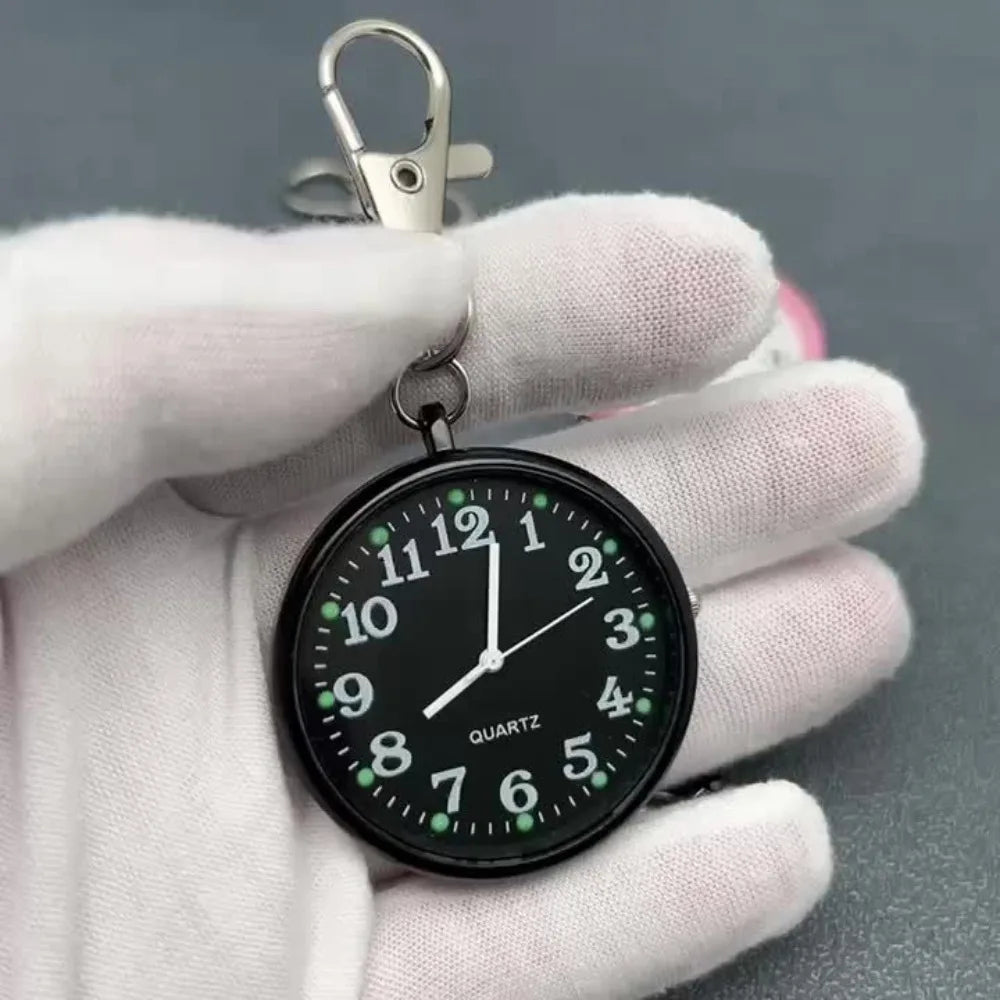 Mini Quartz Pocket Watch Keyring & Necklace Pendant – Unisex Pocket Watch Nixie