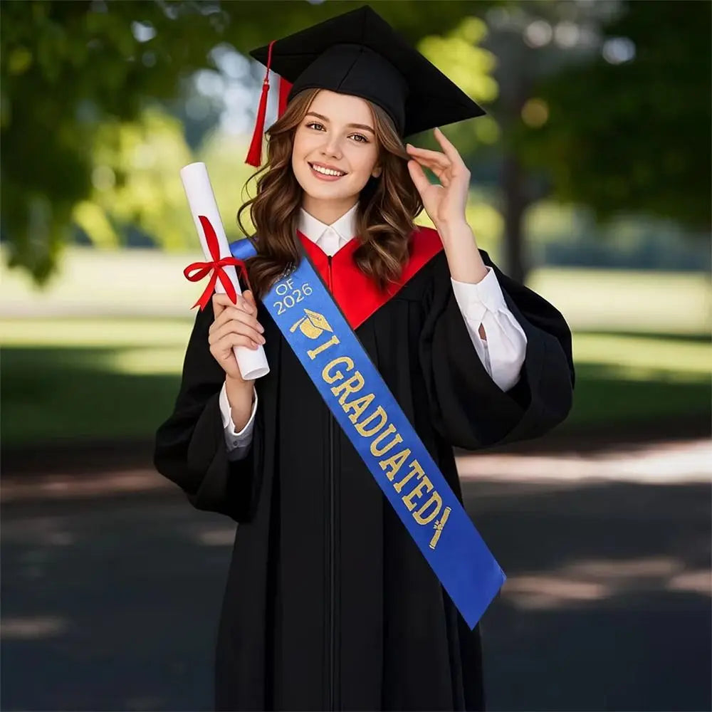 Class of 2026 Graduation Stole Sash – Unisex Satin Honor Scarf Graduation Stole Sash Nixie
