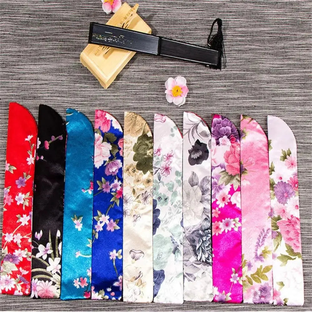 Embroidered Silk Fan Bag – Elegant Folding Hand Fan Pouch Fan Pouch Bag Nixie