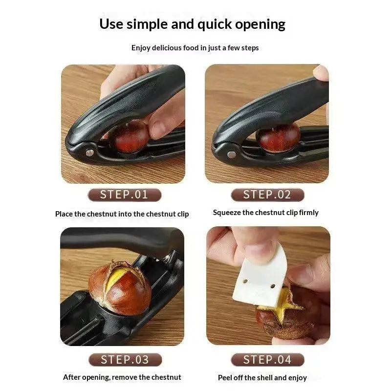 Chestnut Opener – Serrated Steel Blades & Ergonomic Handle Nut Shell Opener Nixie