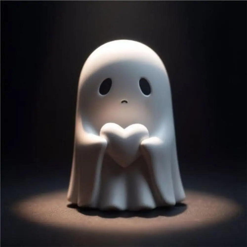 Halloween Cute Ghost Statuette Mini Resin Ornament Décor