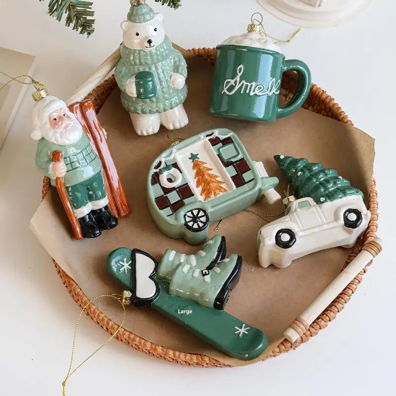 Christmas Hanging Ornaments – Santa, Bear & Car Tree Pendants Christmas Tree Ornament Nixie