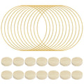 12-Pack Gold Metal Floral Hoops with Round Wood Stands Floral Hoop Set Nixie gold round base