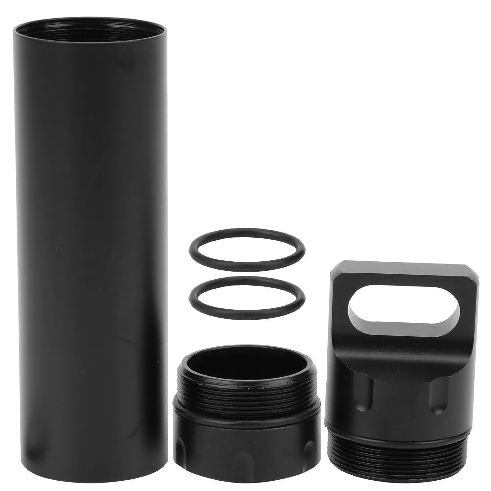 Aluminum Alloy Waterproof Pill Case – CNC Machined Portable Waterproof Pill Case Nixie Black