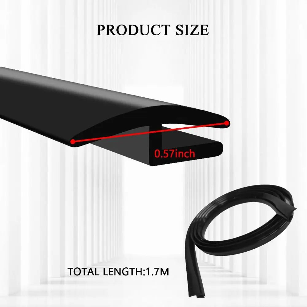 1.7M H-Shape Car Windshield Rubber Seal Strip – All Weather Windshield Seal Strip Nixie