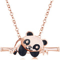 Panda Bear Zircon Charm Pendant Necklace | Rose Gold Gift Charm Pendant Necklace Nixie rose