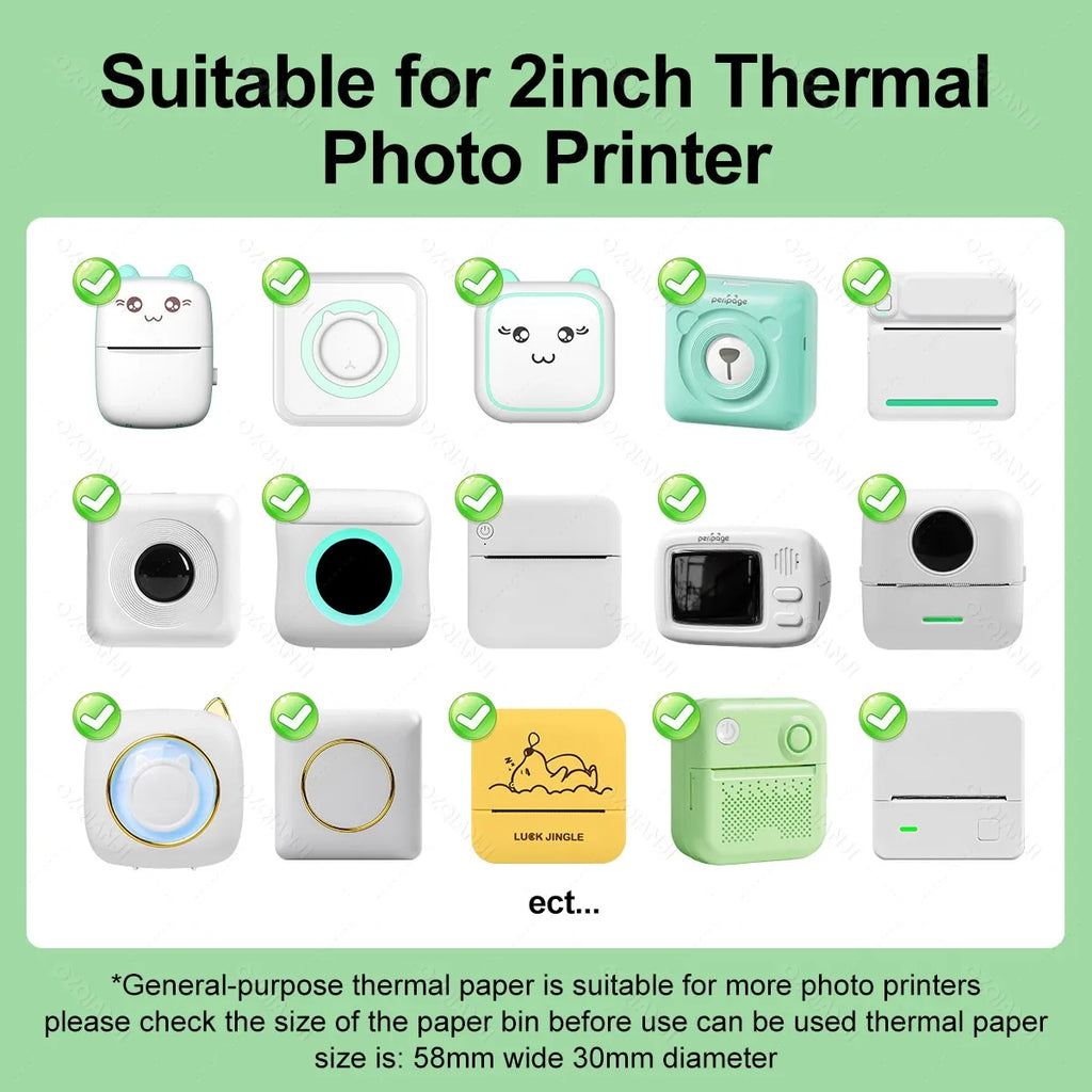 Transparent Thermal Label Paper Rolls for 57/58mm Mini Printers