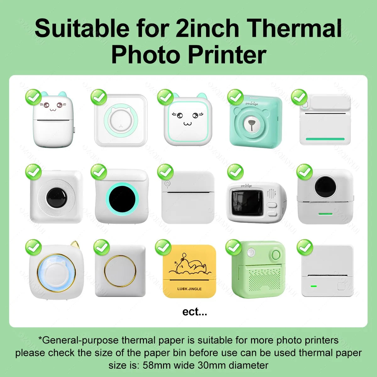 Transparent Thermal Label Paper Rolls for 57/58mm Mini Printers