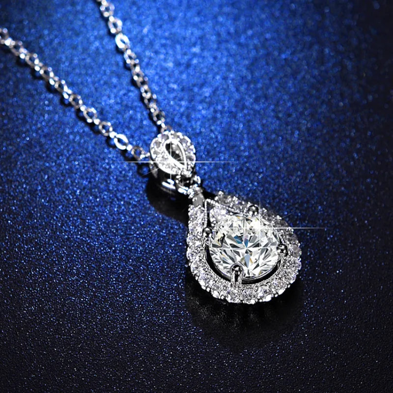 Silver CZ Cubic Zirconia Pendant Necklace | Bridal Wedding Jewelry Pendant Necklace Nixie