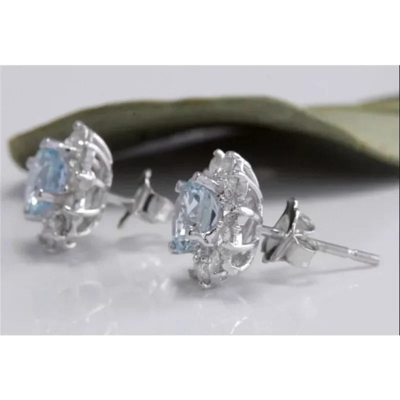 Aquamarine Blue Crystal Drop Earrings – Zinc Alloy Dangles Crystal Dangle Earrings Nixie