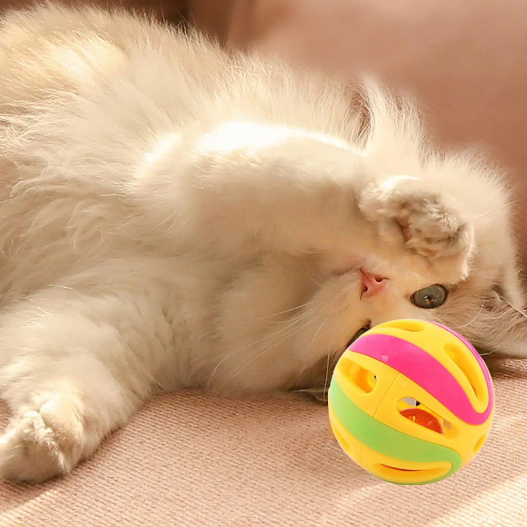 Jingle Bell Cat Toy – Colorful Hollow Ball 4.8CM | Cat Bell Ball Cat Bell Toy Nixie
