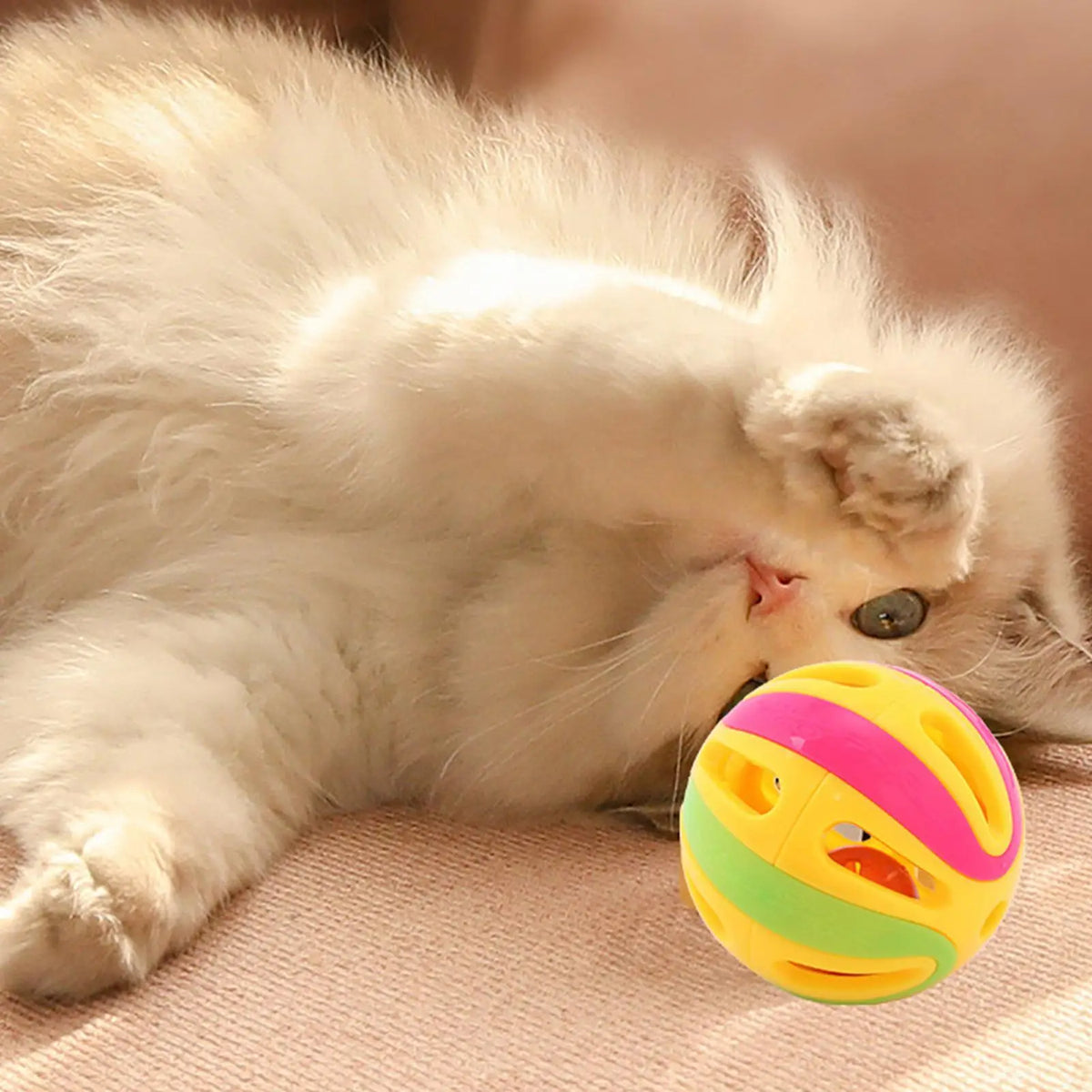 Jingle Bell Cat Toy – Colorful Hollow Ball 4.8CM | Cat Bell Ball Cat Bell Toy Nixie