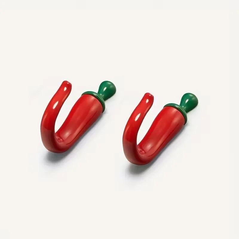 Pepper-Shaped Wall Hook | Zinc Alloy Red Painted Finish