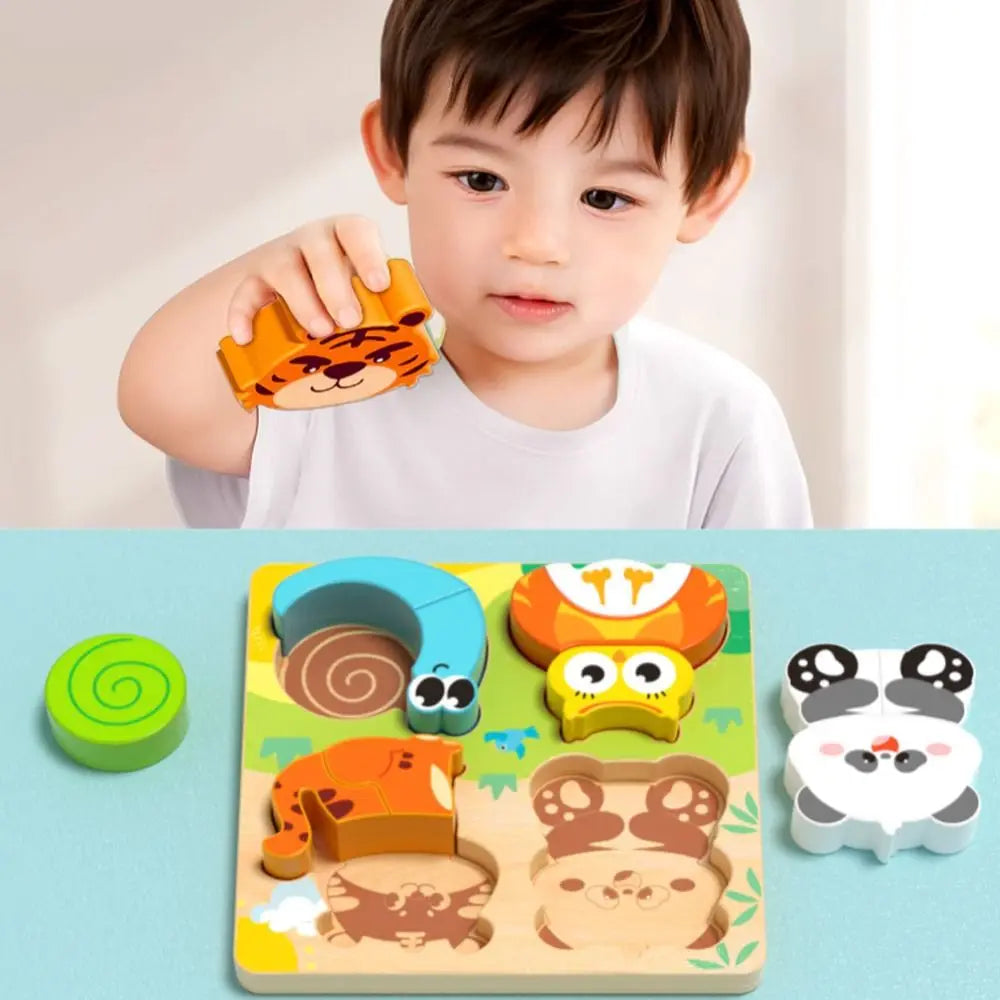 4-in-1 Wooden Animal Jigsaw Puzzle Set – Toddler Learning Toy Wooden Kids Puzzle Nixie
