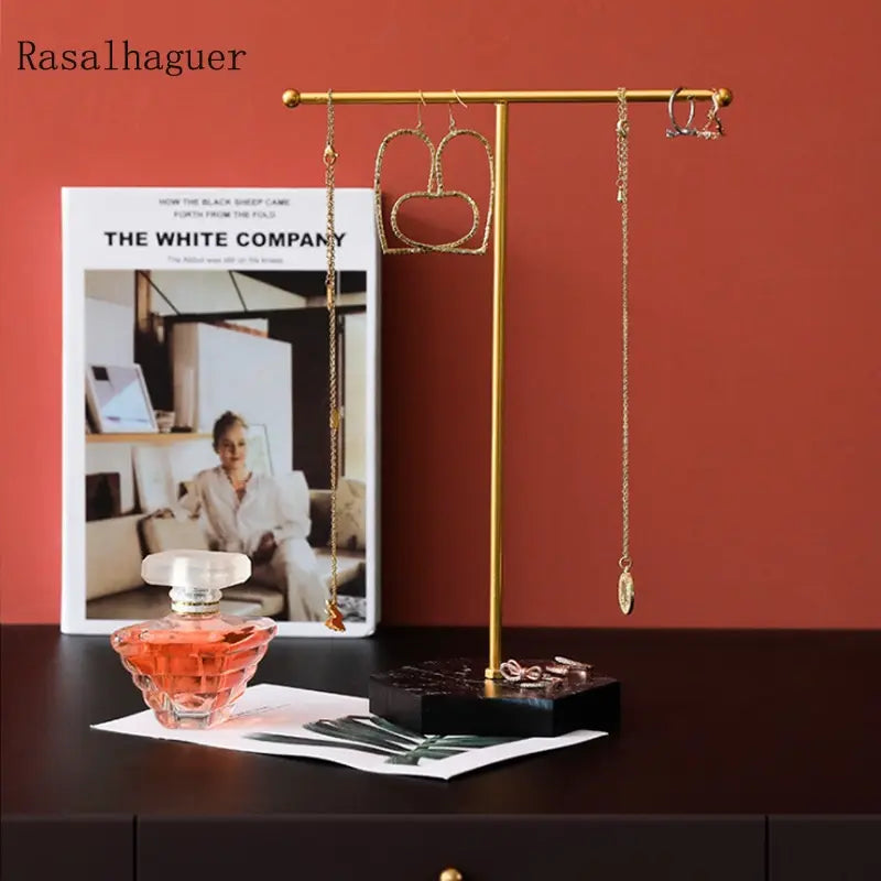 T-Shape Jewelry Display Stand – Minimalist Metal Organizer Jewelry Display Stand Nixie