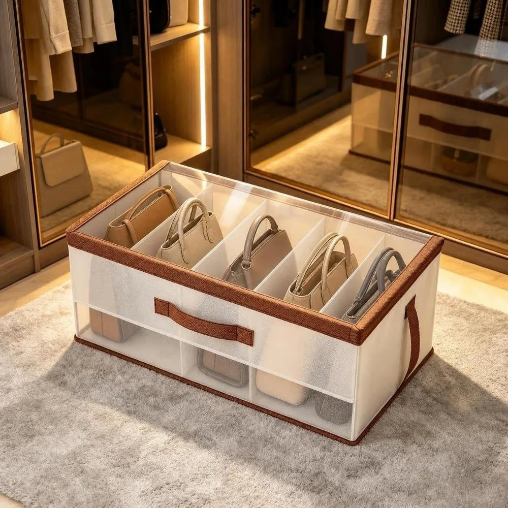 Clear Window Collapsible Closet Storage Bin with Lid