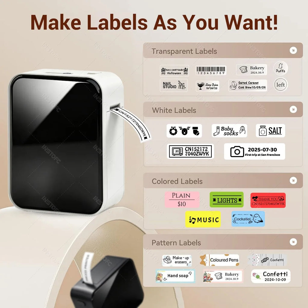 Marklife P15 Mini Bluetooth Inkless Label Printer | Portable