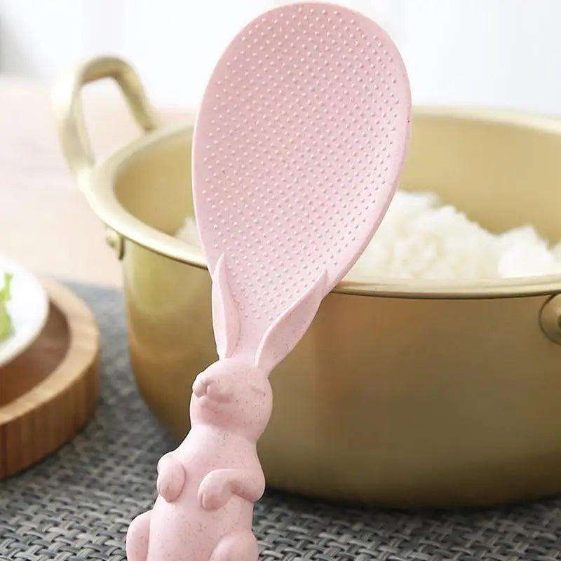 3D Rabbit Rice Paddle – Non-Stick BPA-Free Plastic Rice Spoon Rice Paddle Nixie