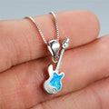 Crystal Opal Guitar Pendant Necklace – Silver Chain for Women Pendant Necklace Nixie Default Title