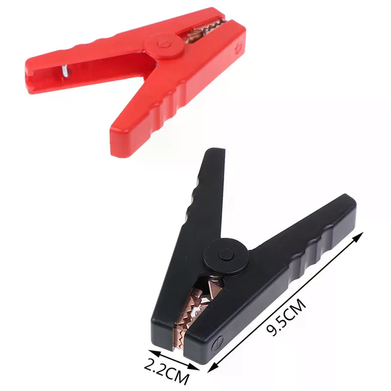 2Pcs 100A Insulated Alligator Clips – Car Battery Charger Clamps Alligator Clips Nixie