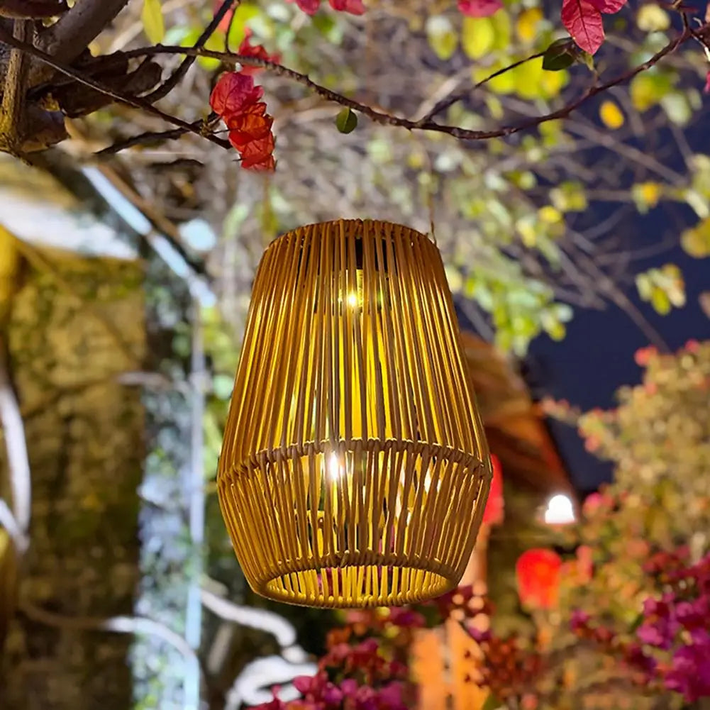Woven Solar Lantern – Auto On/Off Outdoor Hanging Light Solar Outdoor Lantern Nixie
