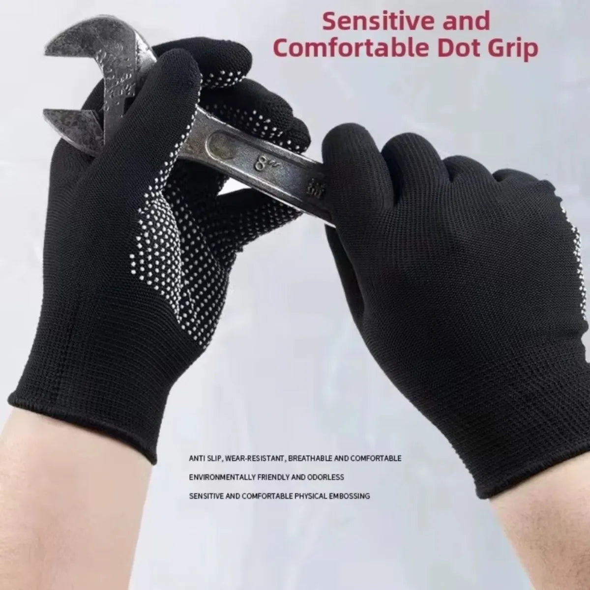 Non-Slip Breathable Nylon Gloves 10 Pcs – Cycling & Work Work Safety Gloves Nixie