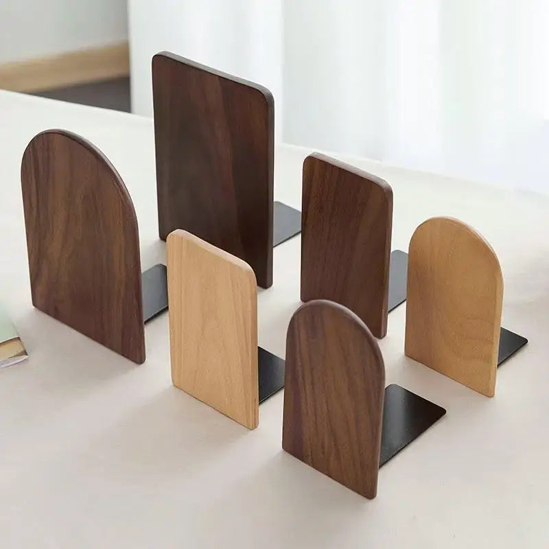 Walnut Wood Bookend Desktop Book Stand – Home Office Organizer Desktop Book Stand Nixie