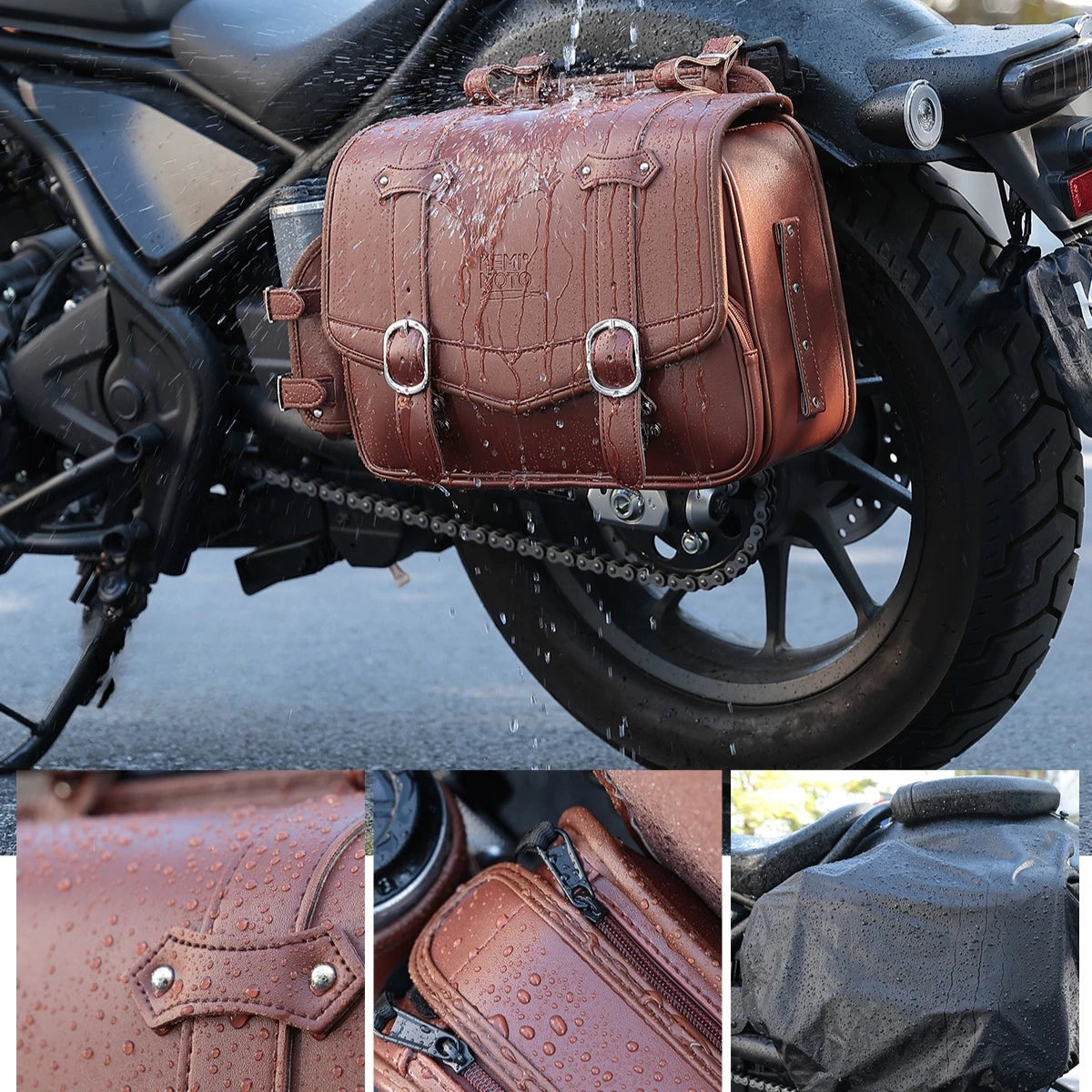 15L PU Leather Motorcycle Saddlebag | Universal Side Bag Motorcycle Saddlebag Nixie