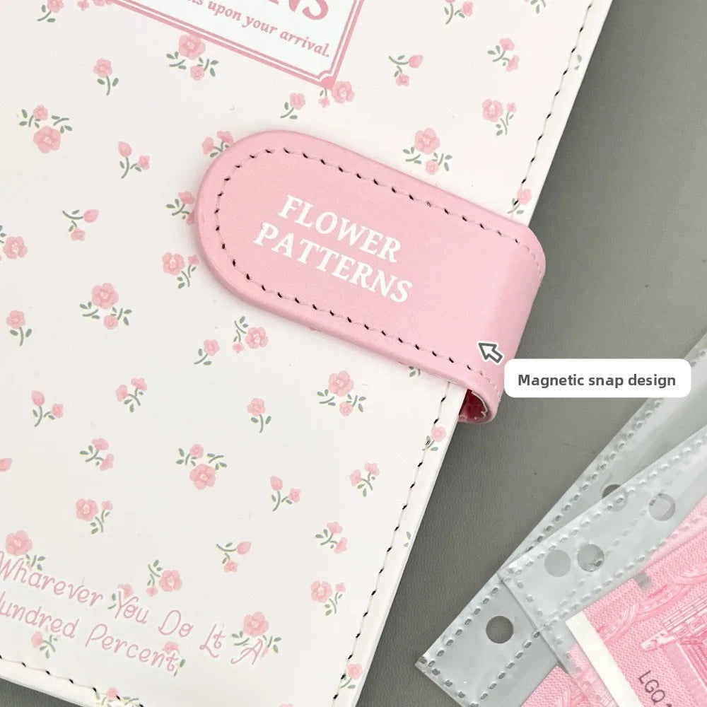 A6 PU Leather Budget Binder – Floral Cash Envelope Planner Budget Binder Planner Nixie