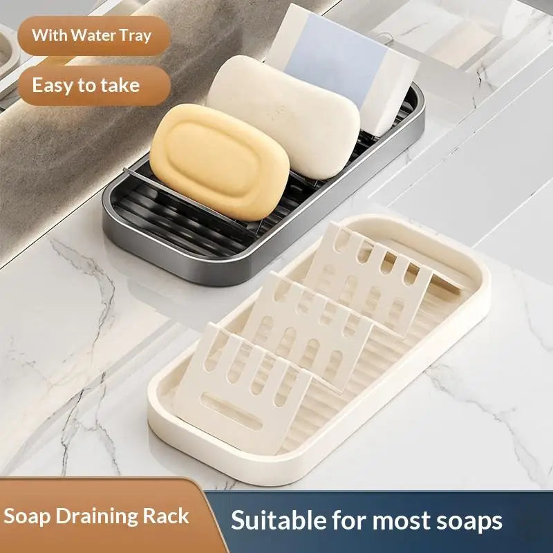 Stainless Steel Soap Dish Rack with Drainage Tray | Bathroom Organizer Soap Dish Rack Nixie