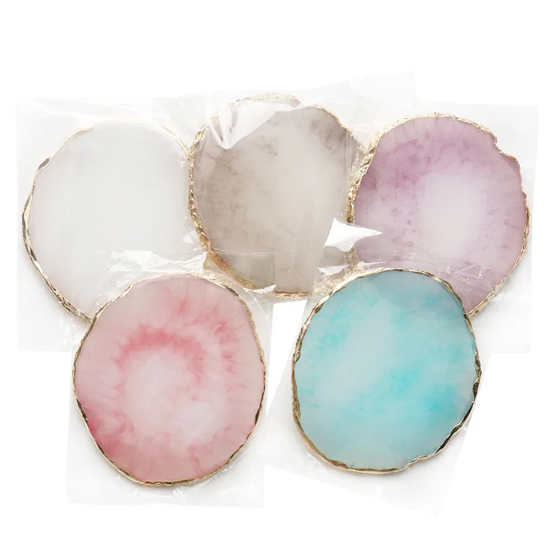 Round Resin Onyx Stone Nail Palette & Gel Polish Mixing Tray Nail Art Palette Nixie
