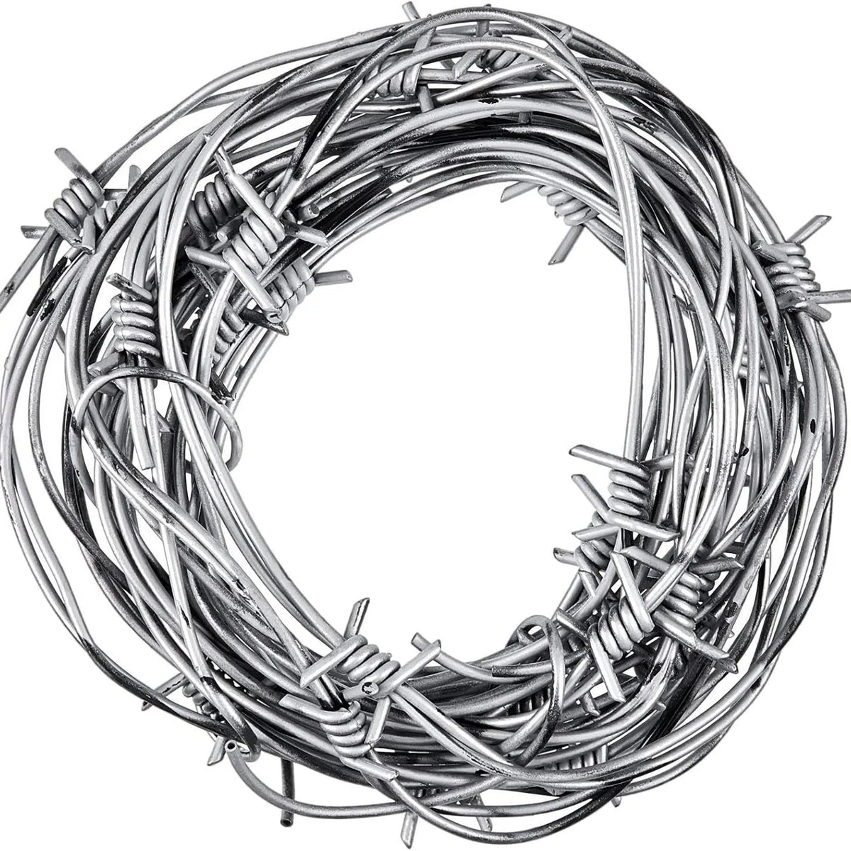 Fake Barbed Wire Halloween Prop – Haunted House Decor 2.5m Halloween Prop Decor Nixie Silver 4pcs (10m)