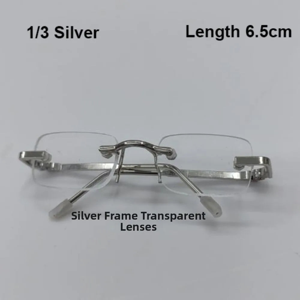 Mini Doll Glasses 5.5/6.5cm for BJD & Cotton Dolls | Metal Frame Doll Accessories Nixie