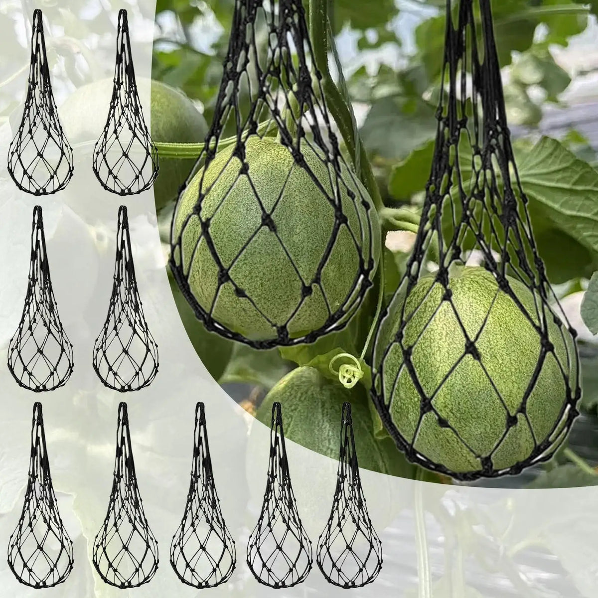 10-Pack Fruit Hammock Nets – Vertical Garden Support Bags