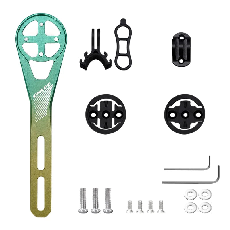 Aluminum Alloy Bike Computer Handlebar Mount – Garmin & Bryton Bike Computer Mount Nixie GREEN