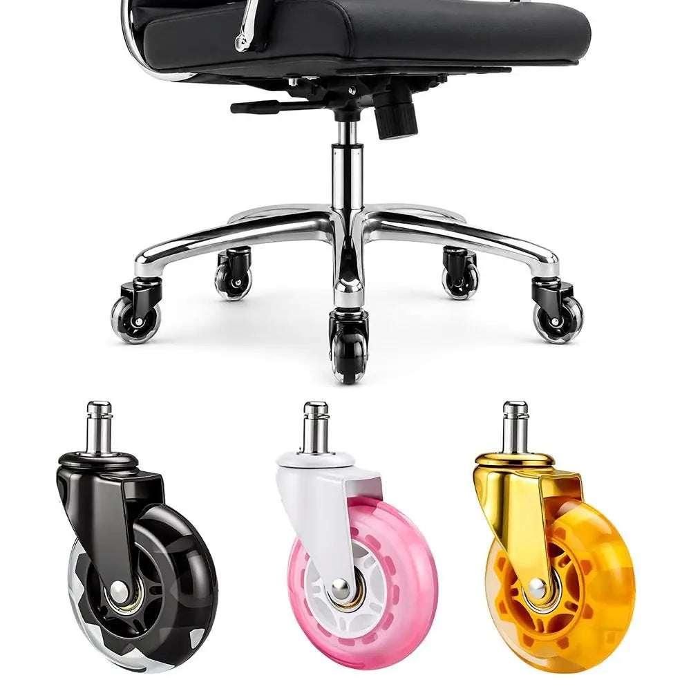 3-Inch PU Office Chair Caster Wheels | Quiet Dual Bearing Furniture Caster Wheels Nixie