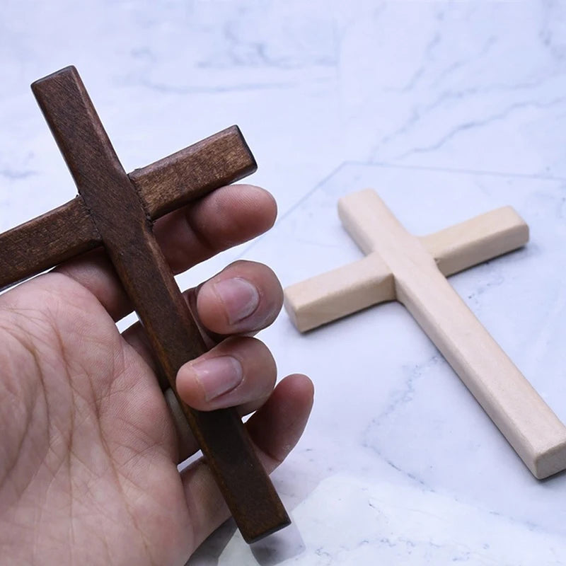 Wooden Wall Cross 12cm Hanging Crucifix – 2 Colors Religious Wall Decor Nixie