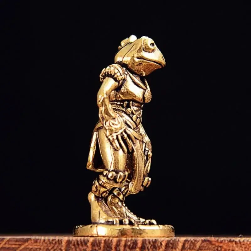 Mini Antique Brass Frog Statue – Desk Décor & Tea Pet Gift