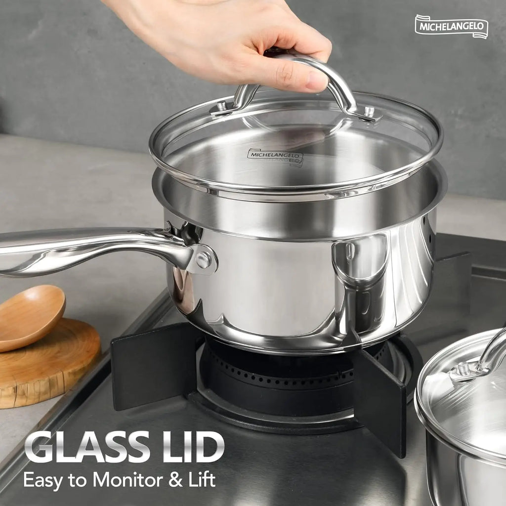 MICHELANGELO 304 Stainless Steel Soup Pot Set – All Stoves Soup Pot Set Nixie