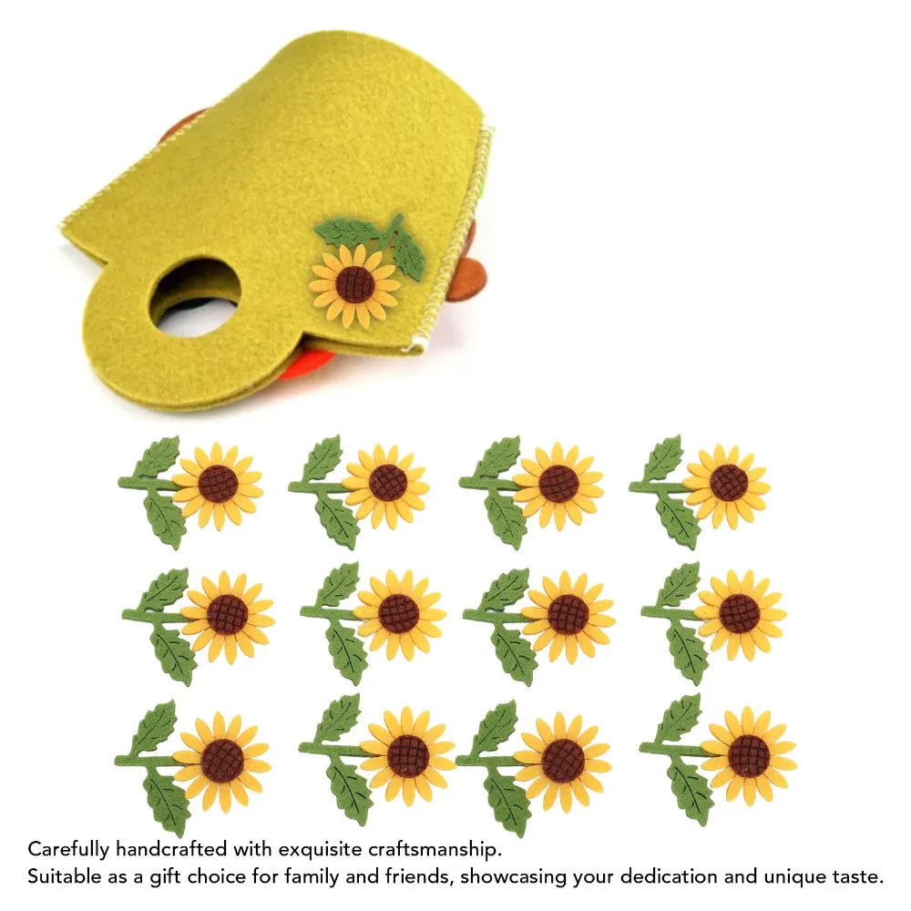 18pcs 3D Sunflower Felt Patches for DIY Sewing & Crafts Felt Craft Patches Nixie