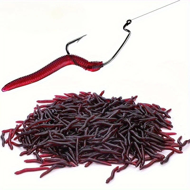 50pcs Silicone Worm Soft Fishing Bait 3.5cm Scented Lures Soft Fishing Lures Nixie