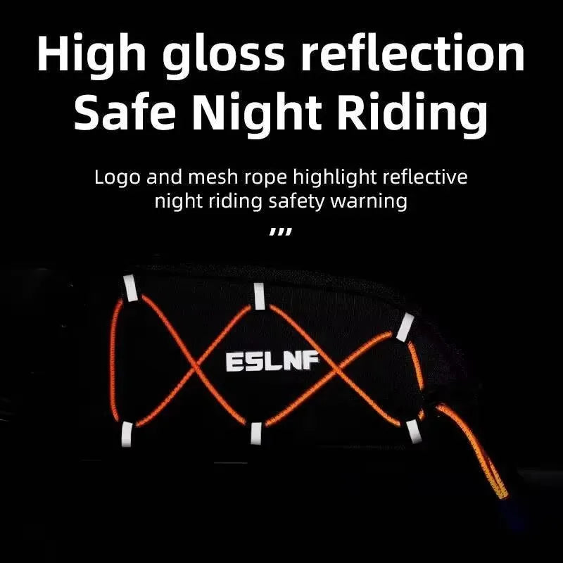 ESLNF Rainproof Bike Top Tube Bag – Reflective MTB Road Cycling Bike Frame Bag Nixie